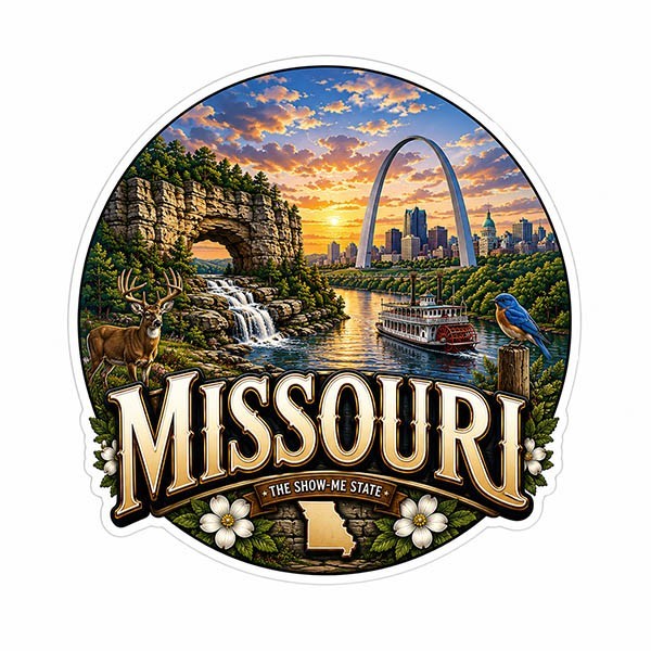 Missouri Vinyl Decal Sticker Mountains State Souvenir Travel Gift B