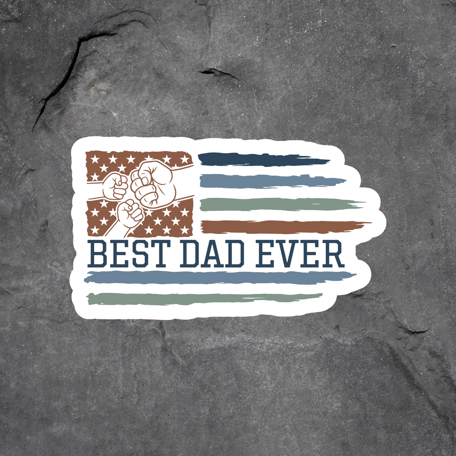 Dad Sticker Vinyl Decal Best Dad Ever Patriotic USA Father Gift