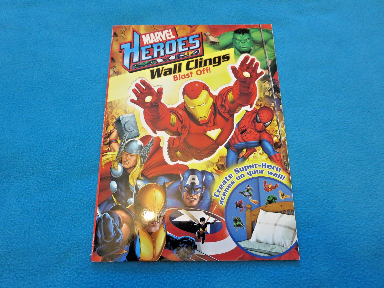 Marvel Heroes Blast Off! Wall Clings Paperback Book
