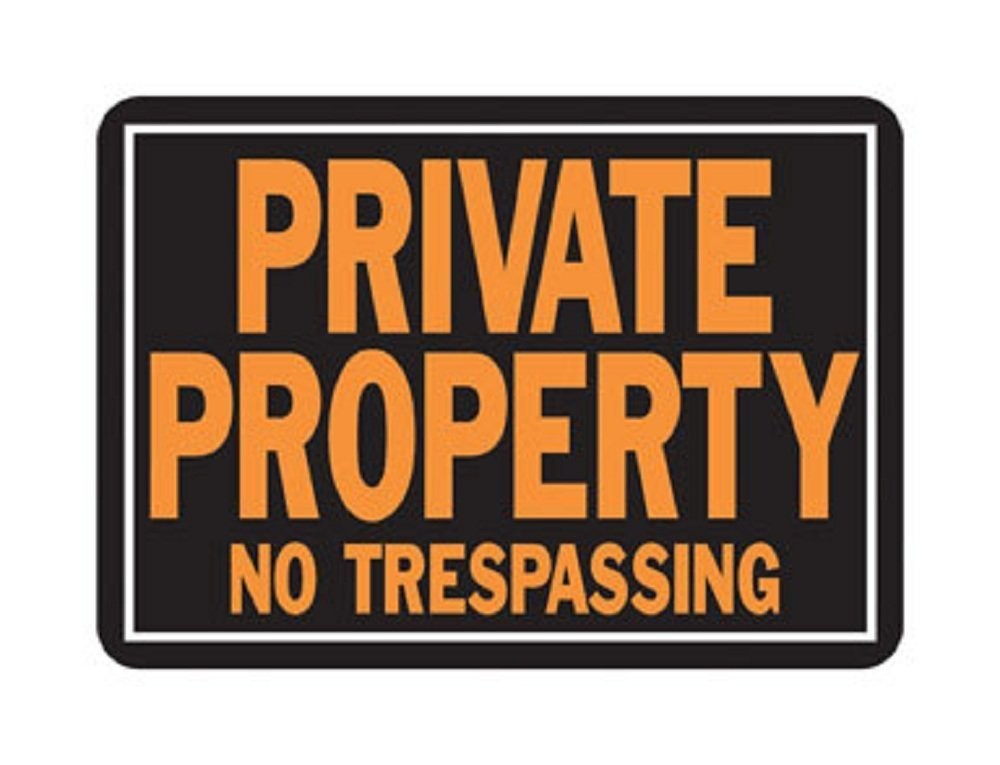 Hy-Ko Aluminum Signs, 14” x 9.5”, 9.25″ x 14″, Private Property No Trespass