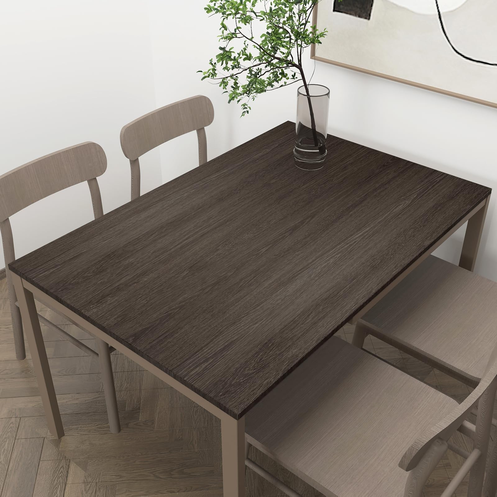 48x354inch Extra Wide Dark Brown Wood Grain Wallpaper Peel Stick Black Walnut…