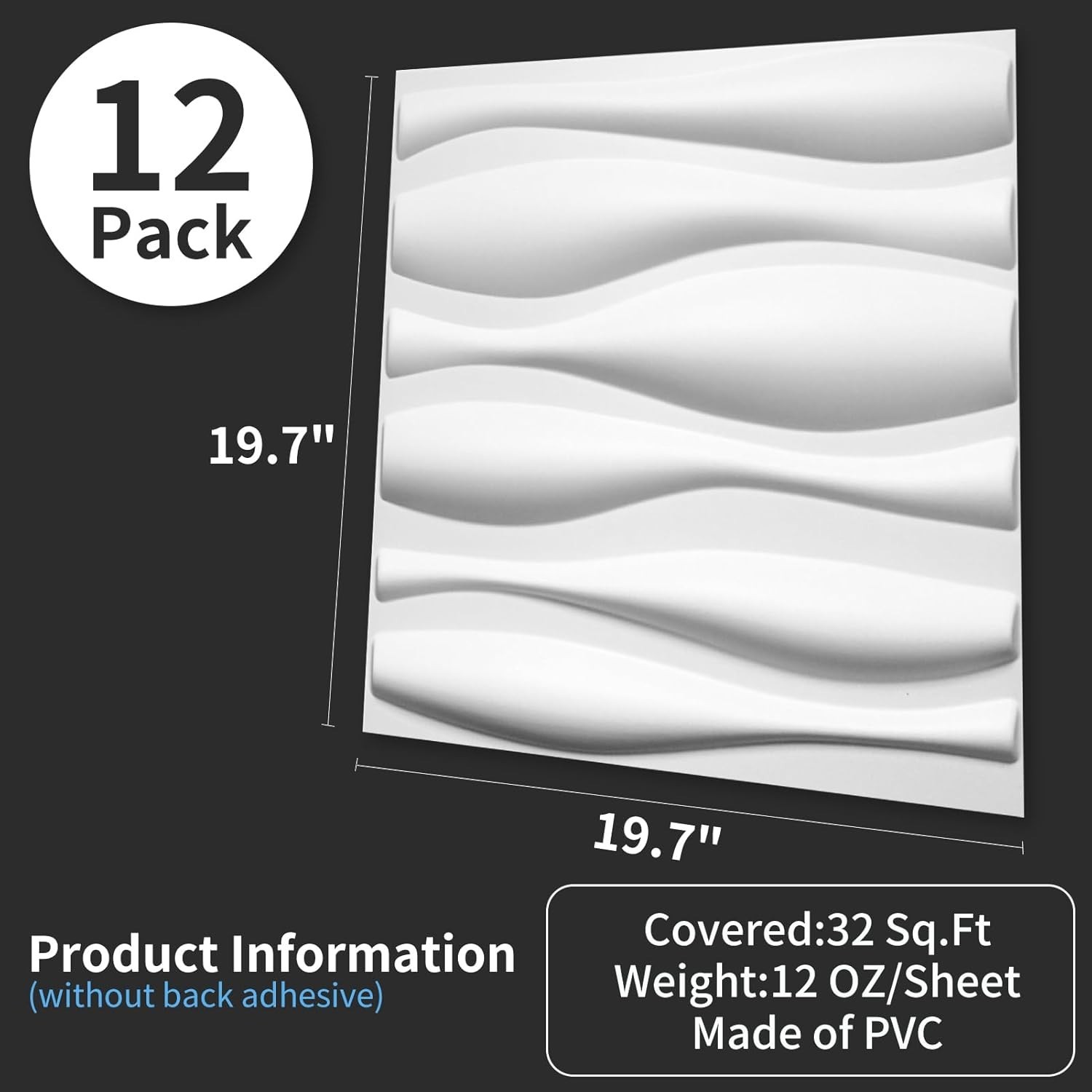 3D Wall Panels Home Decor White PVC Modern Home Reno Art Accent Wall New