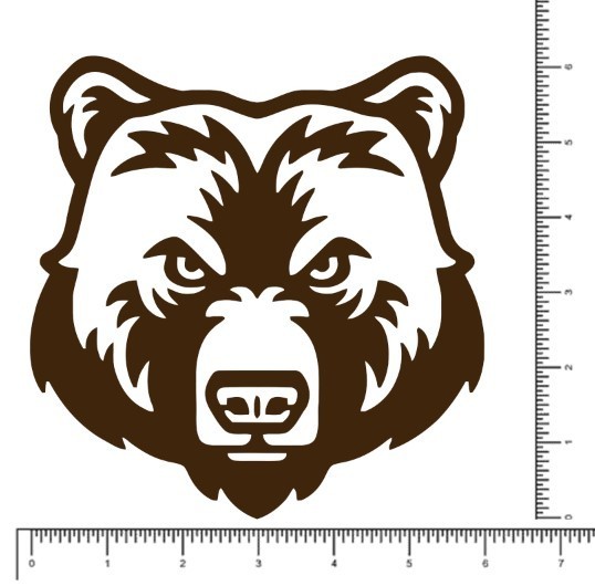 Bear Face 6″ x 6″ Vinyl Die Cut Decal, Waterproof, Durable Outdoor