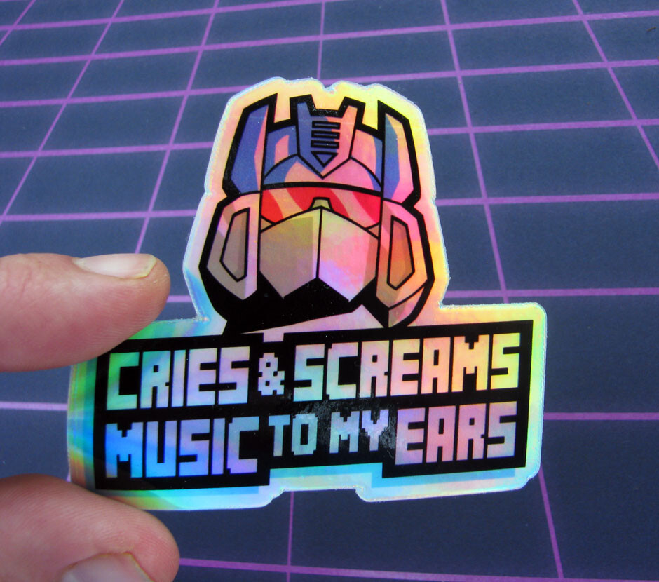 Sound Wave Holographic Sticker Metallic Laptop Skateboard Decal
