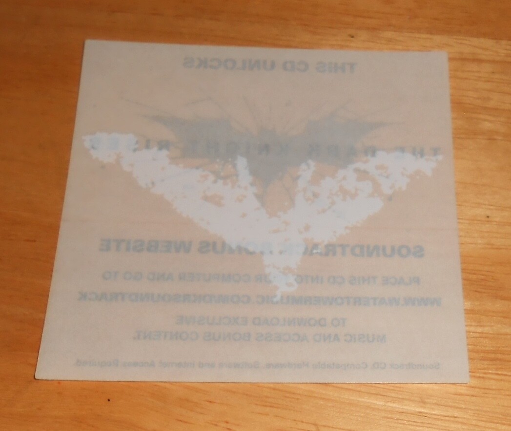 The Dark Knight Rises Soundtrack Clear Sticker Original Promo (square) 3.5×3.5
