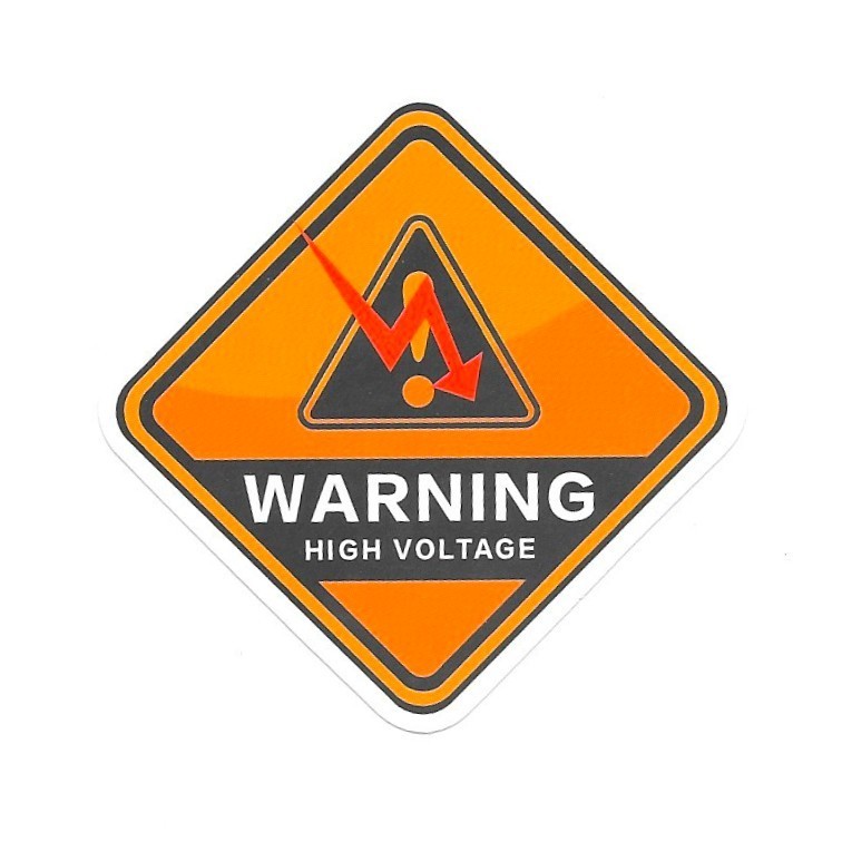Warning High Voltage Sign Vinyl Sticker Caution Danger Electrical Laptop Mug Cup