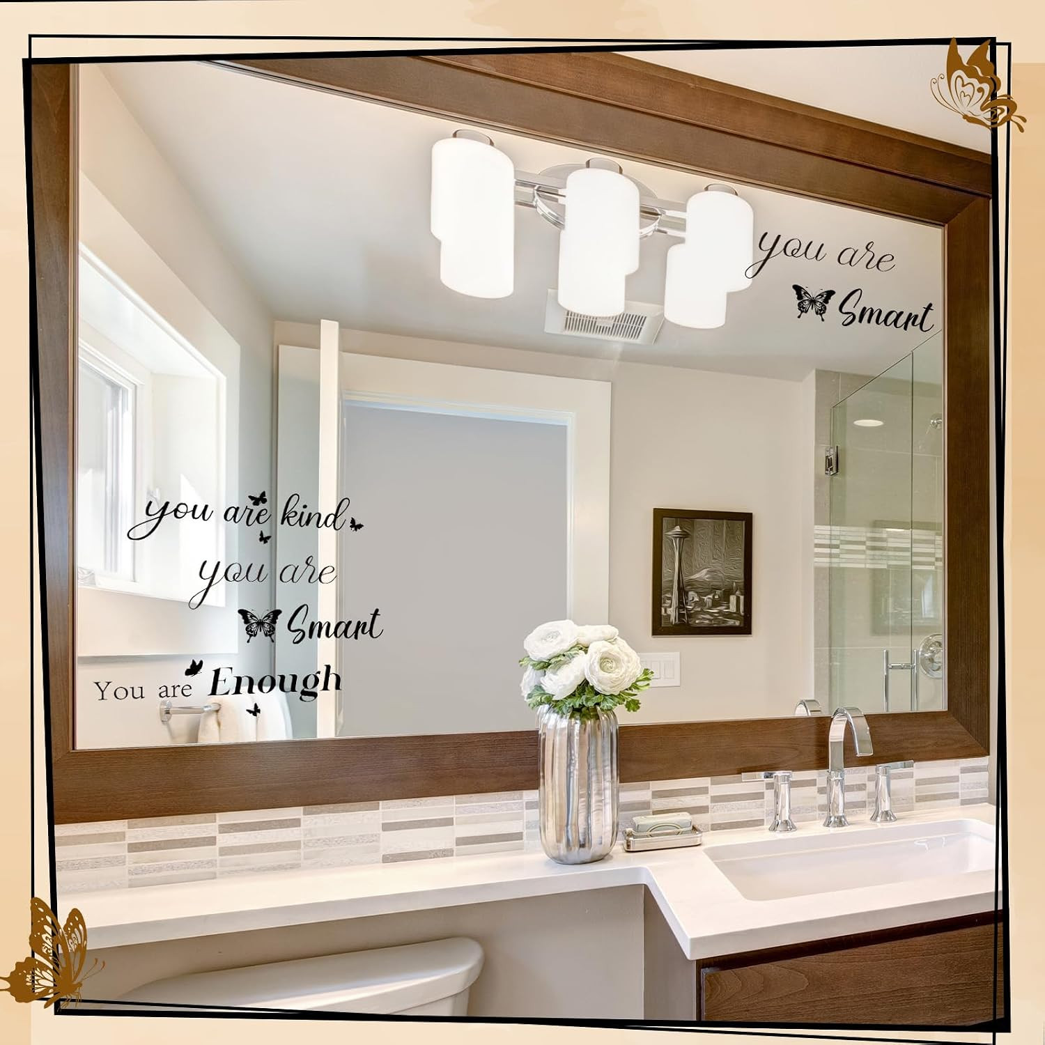 12 Pcs Inspirational Decals for Mirror Affirmation Stickers for Women