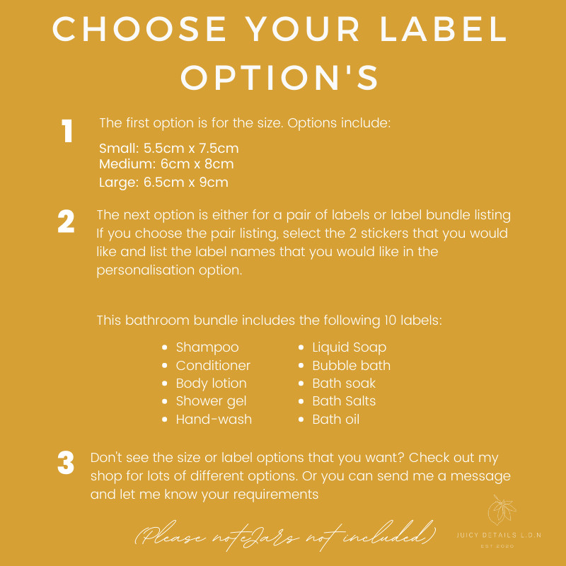 Bathroom Bottle/Jar Labels – White Rectangular- – Elegant Style -Pantry stickers
