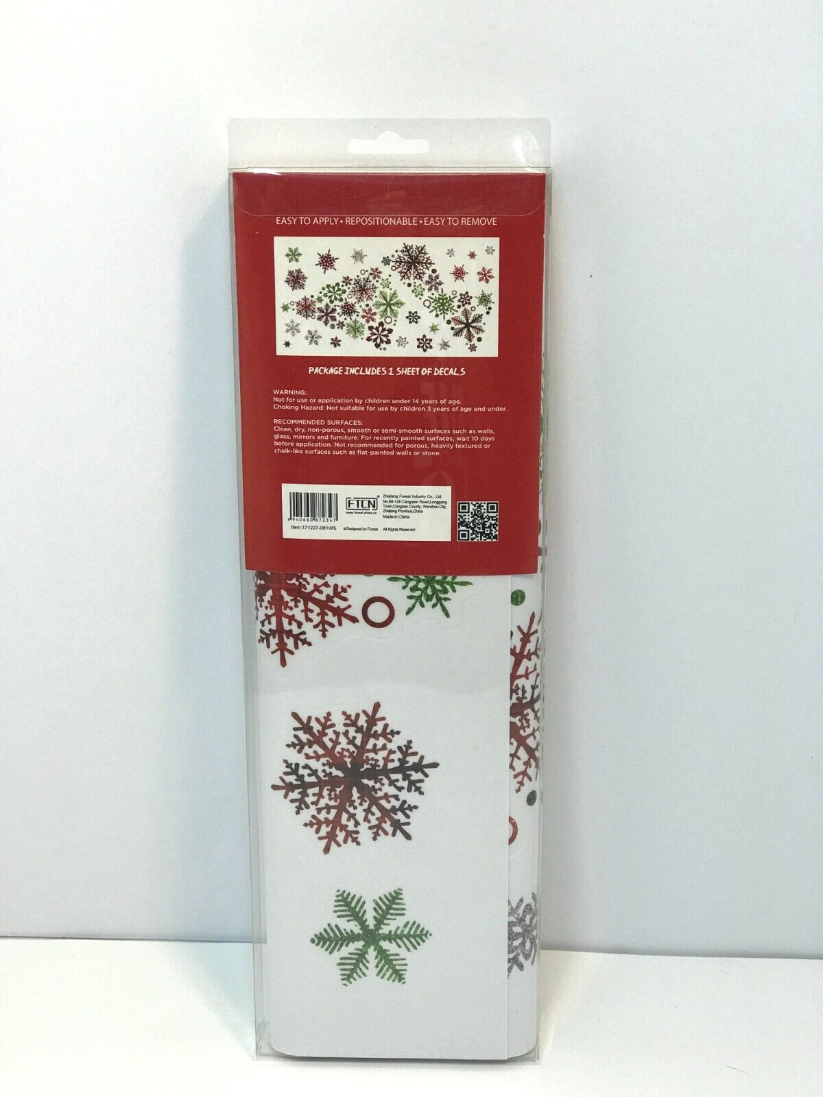 Christmas Wall Decals Self Adhesive Wall Decor FTCN Snowflakes Holiday Tree