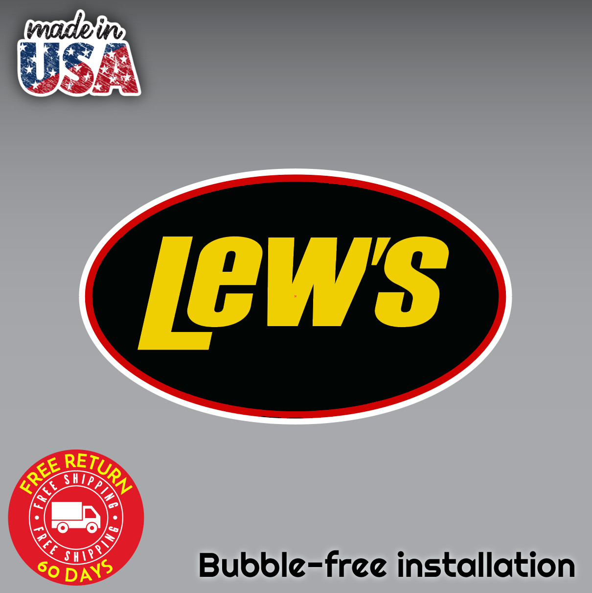 Lew’s Fishing Decal Sticker 3M vinyl bubble-free installation