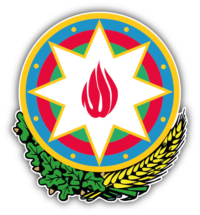Azerbaijan Coat Of Arms Car Bumper Sticker Decal »SIZES»
