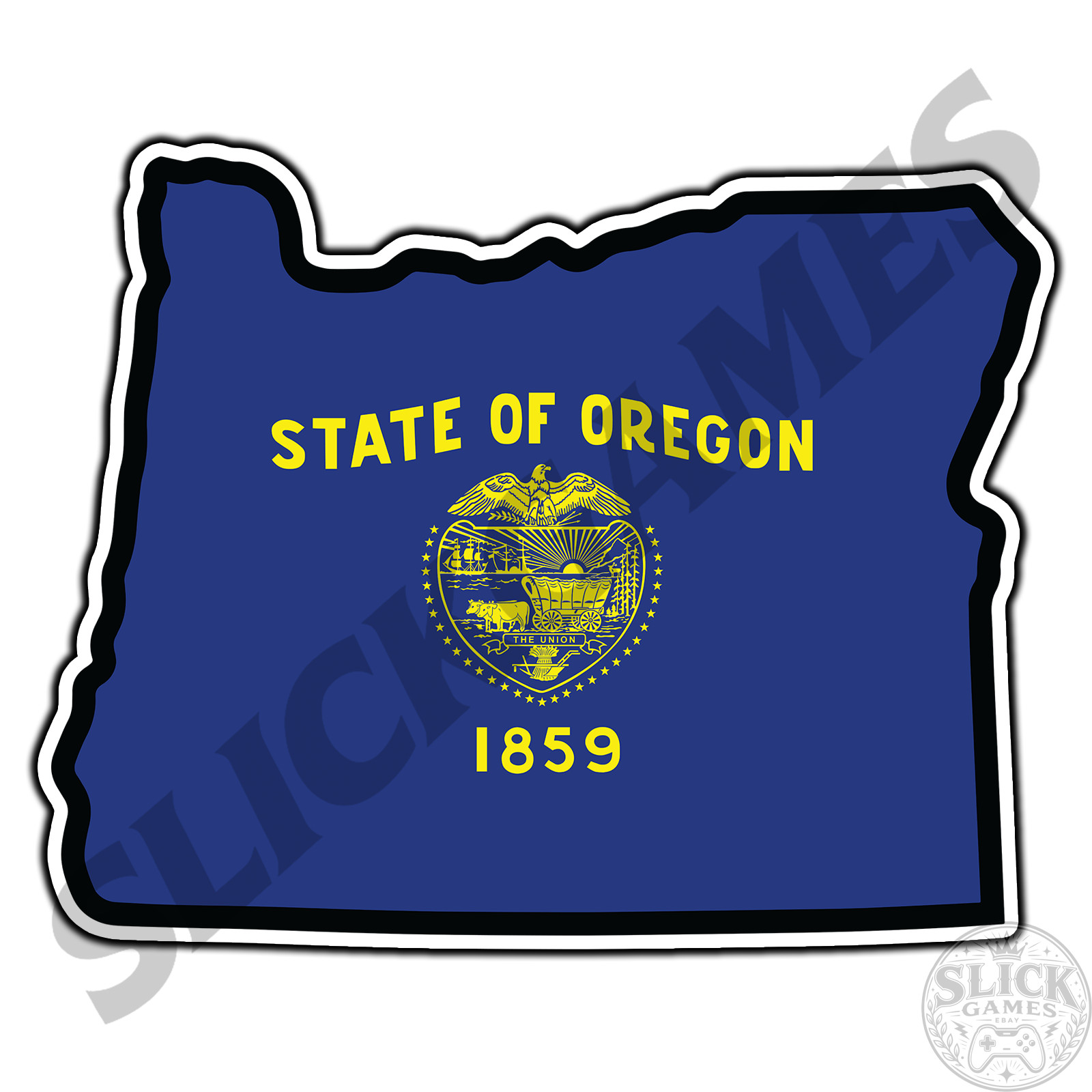 Oregon State Outline Flag #1 USA Sticker Waterproof Vinyl Decal Die-Cut
