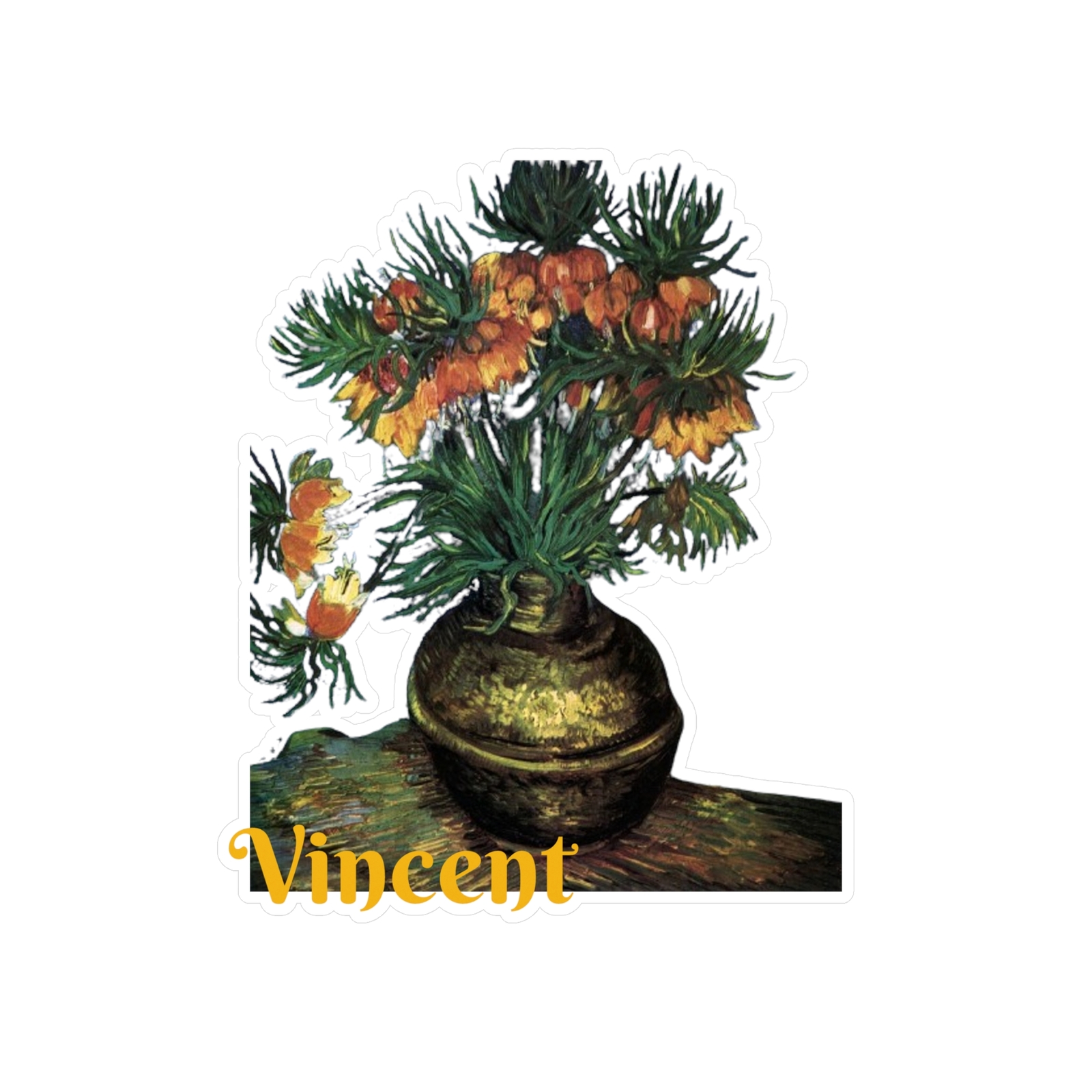 Vinyl Sticker / Decal – Vincent Van Gogh Flower Pot On Table Art Starry Night