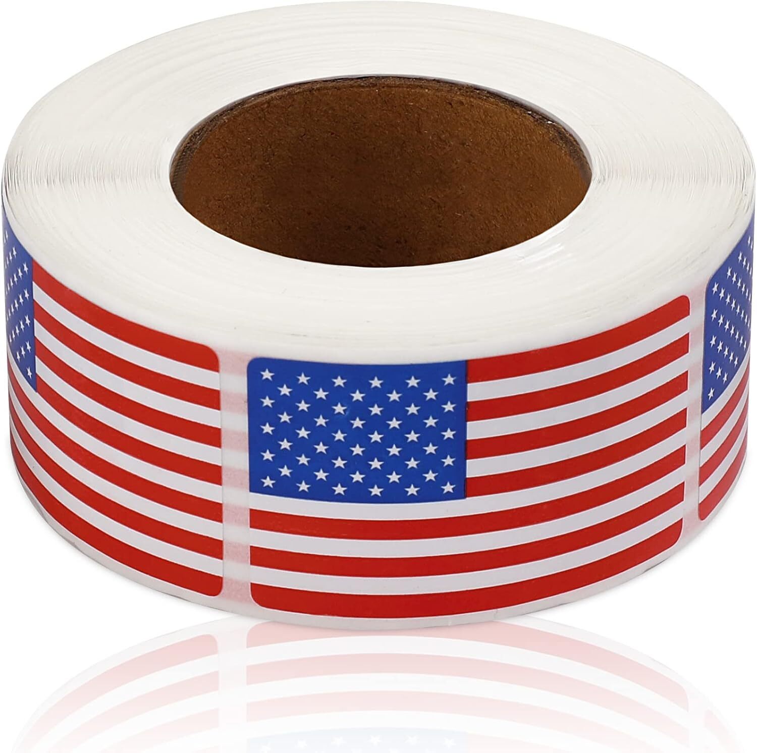 500 Pcs American Flag Sticker Roll,2 X 1.22 Inch US Flag Decal, USA Patri