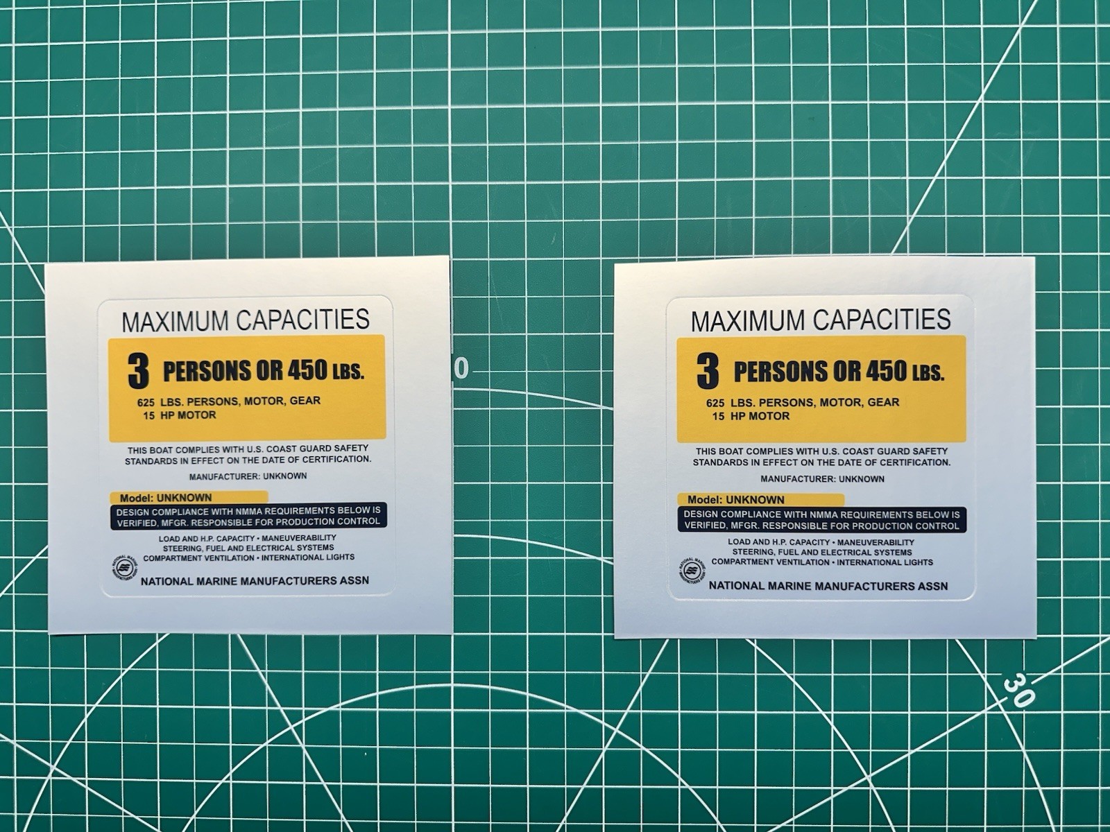 Custom Boat Capacity Sticker – Special Order