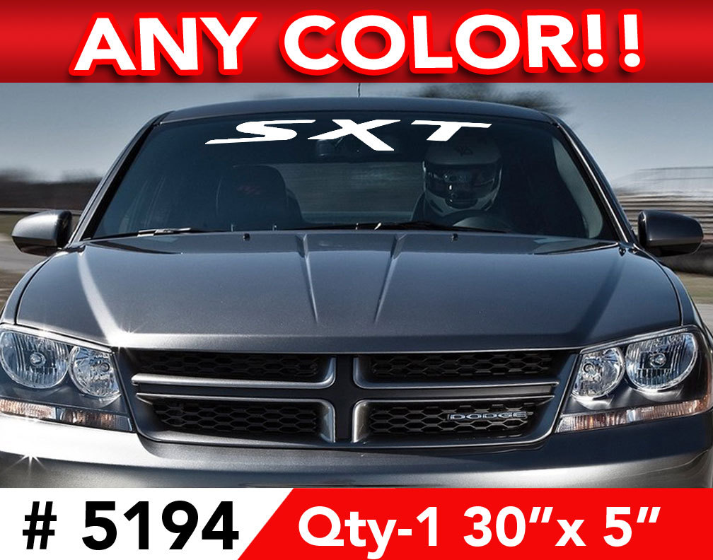 CHARGER AVENGER » SXT » WINDSHIELD DECAL STICKER 30″w x 5″h in Any 1 Color