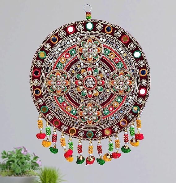Premium Quality Handcrafted Luxury REPTUM DECOR Velvet Traditional Round Floral