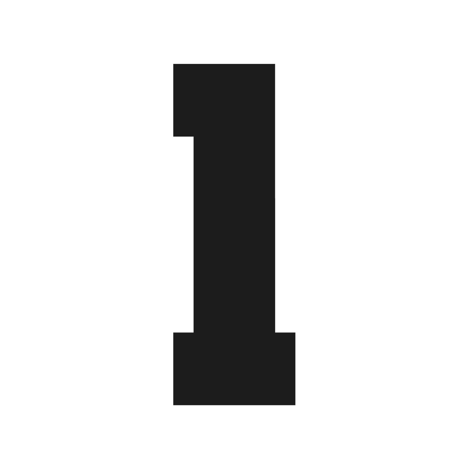 Number One Varsity font Vinyl decal 1 bold sports font Sticker