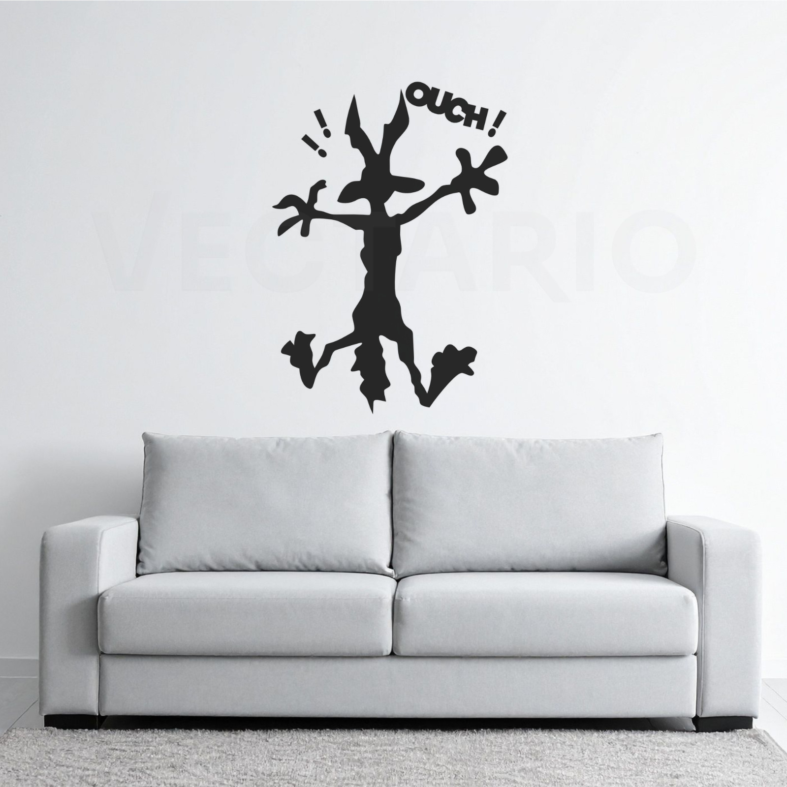 Wile E. Coyote Decal | Ouch! Smash Cartoon Sticker | Funny Character Vinyl