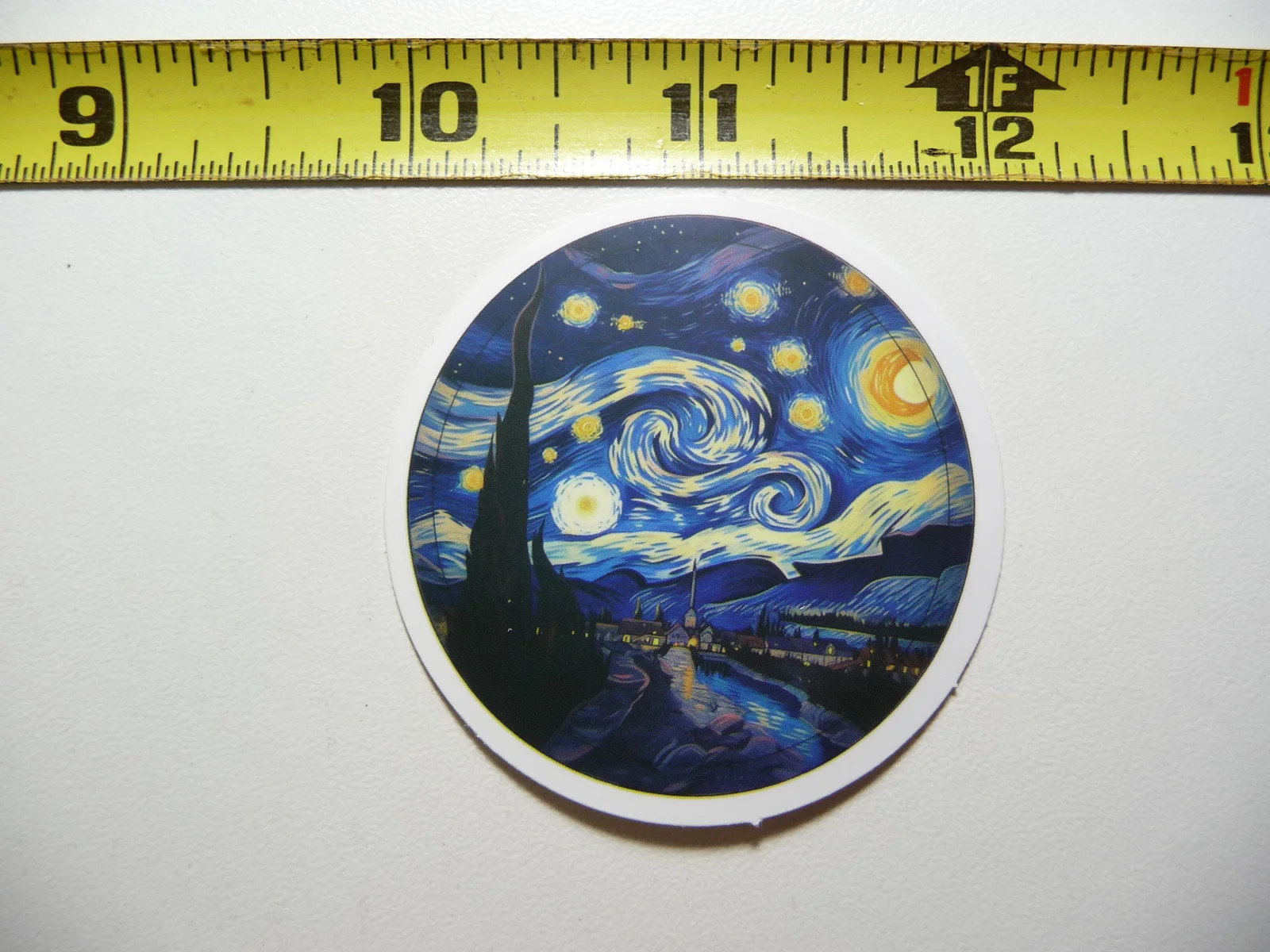 VINYL RECORD STYLE SMALL STICKER DECAL LP DJ CIRCLE STARRY NIGHT MUSIC CONCERT