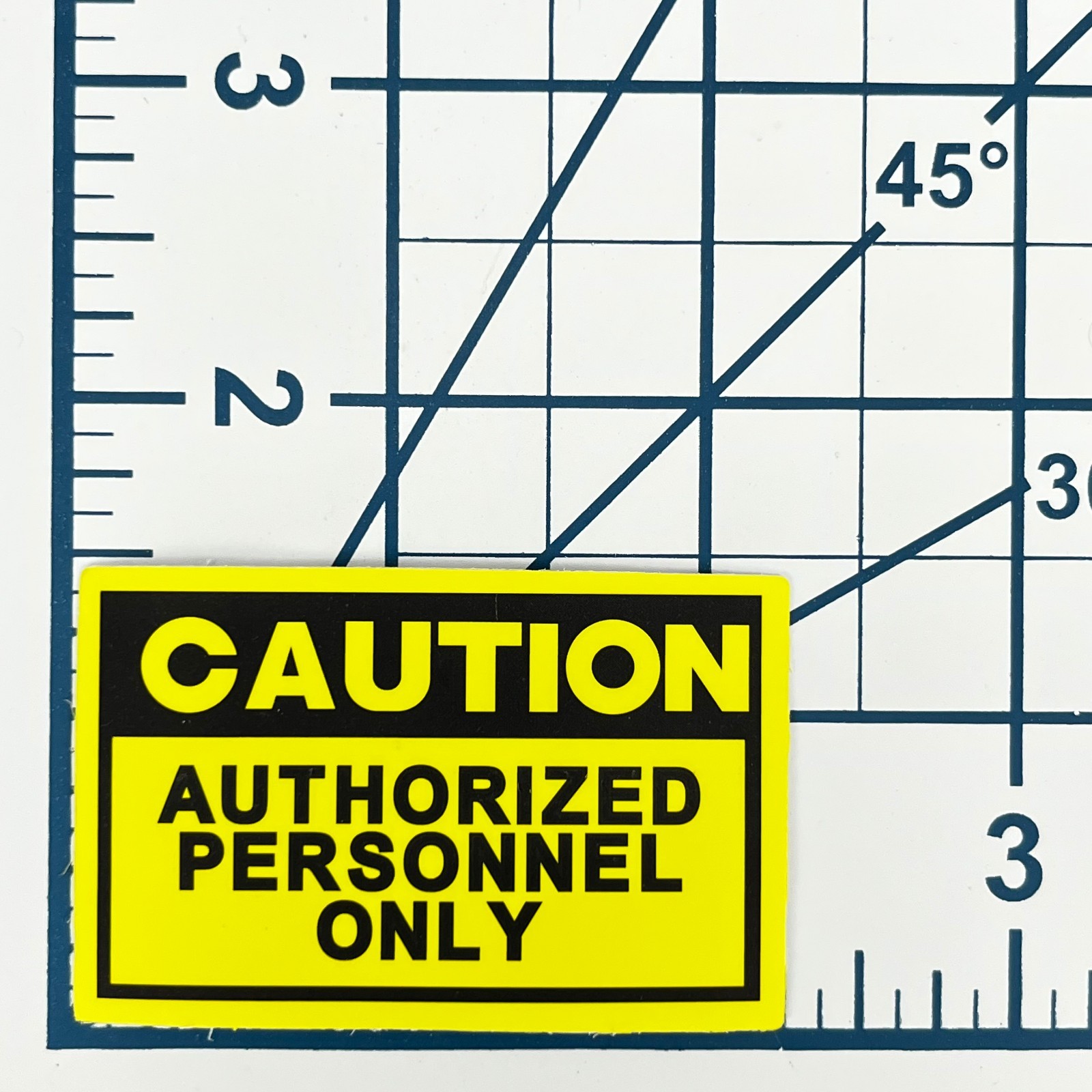 Yellow Caution Authorized Personnel Only Vinyl Sticker Security Sign Laptop