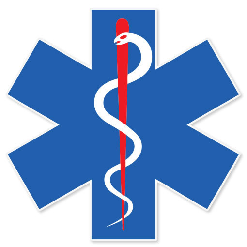 Medical Alert Symbol EMS EMT medics sticker 4″ x 5″