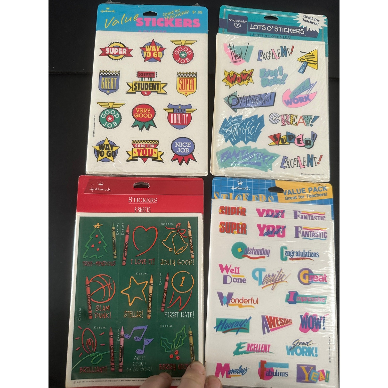 (4) VTG Hallmark Inspirational Stickers Value Packs