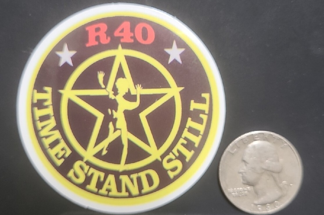 RISK R40 TIME STANDS STILL Music Rock Band Round Sticker Adhesive Decal Decor