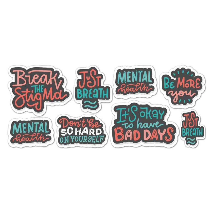 Mental Health Inspirational, Vinyl Decal Sticker, Indoor Outdoor, 3 Sizes, #7704