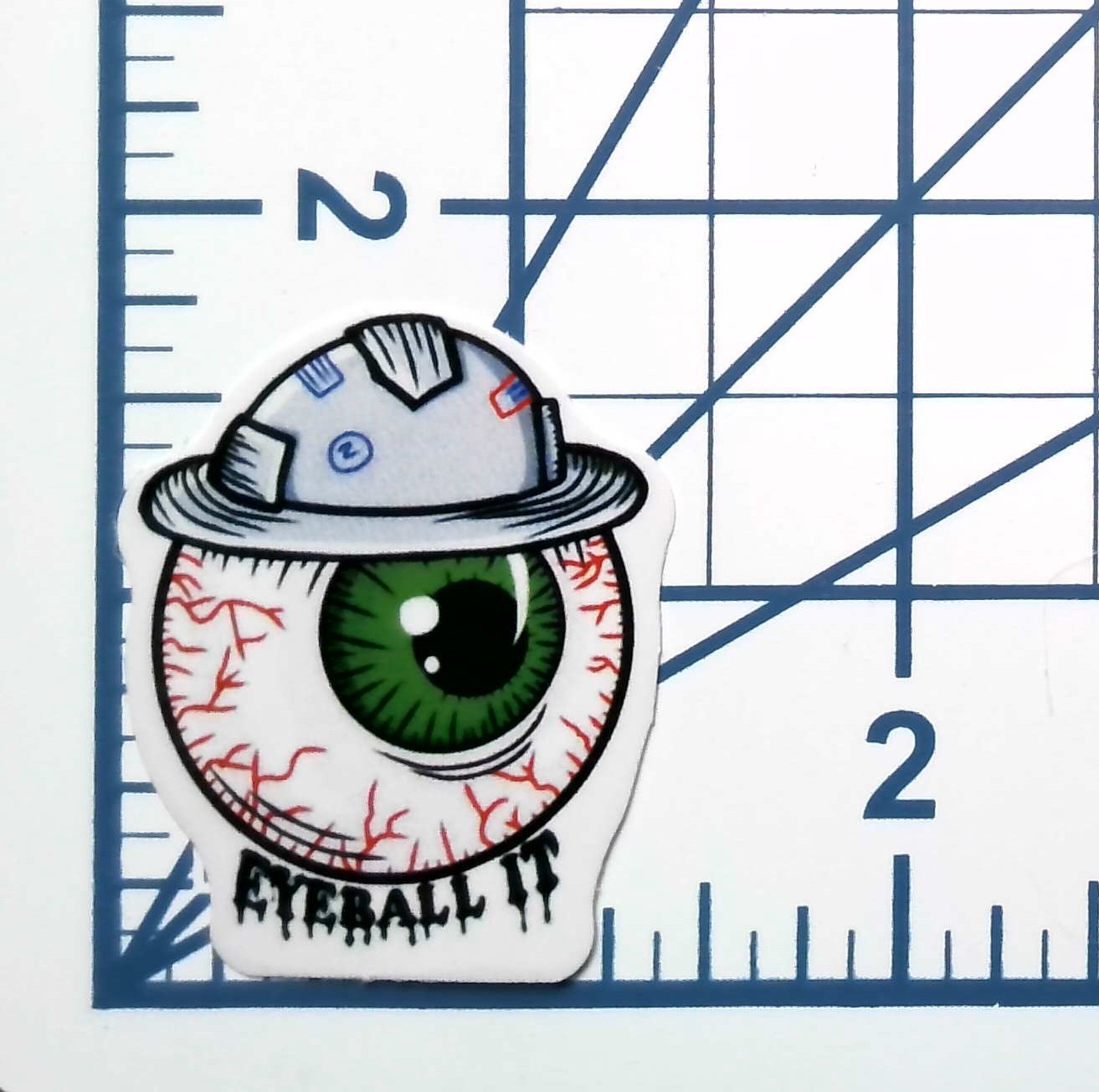 Eyeball It Funny Hard Hat Construction Vinyl Stick Sticker Decal Die Cut