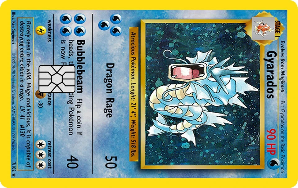 Gyarados Pokémonster Card Collection Credit Card Skin Wrap Decal PreCut Sticker