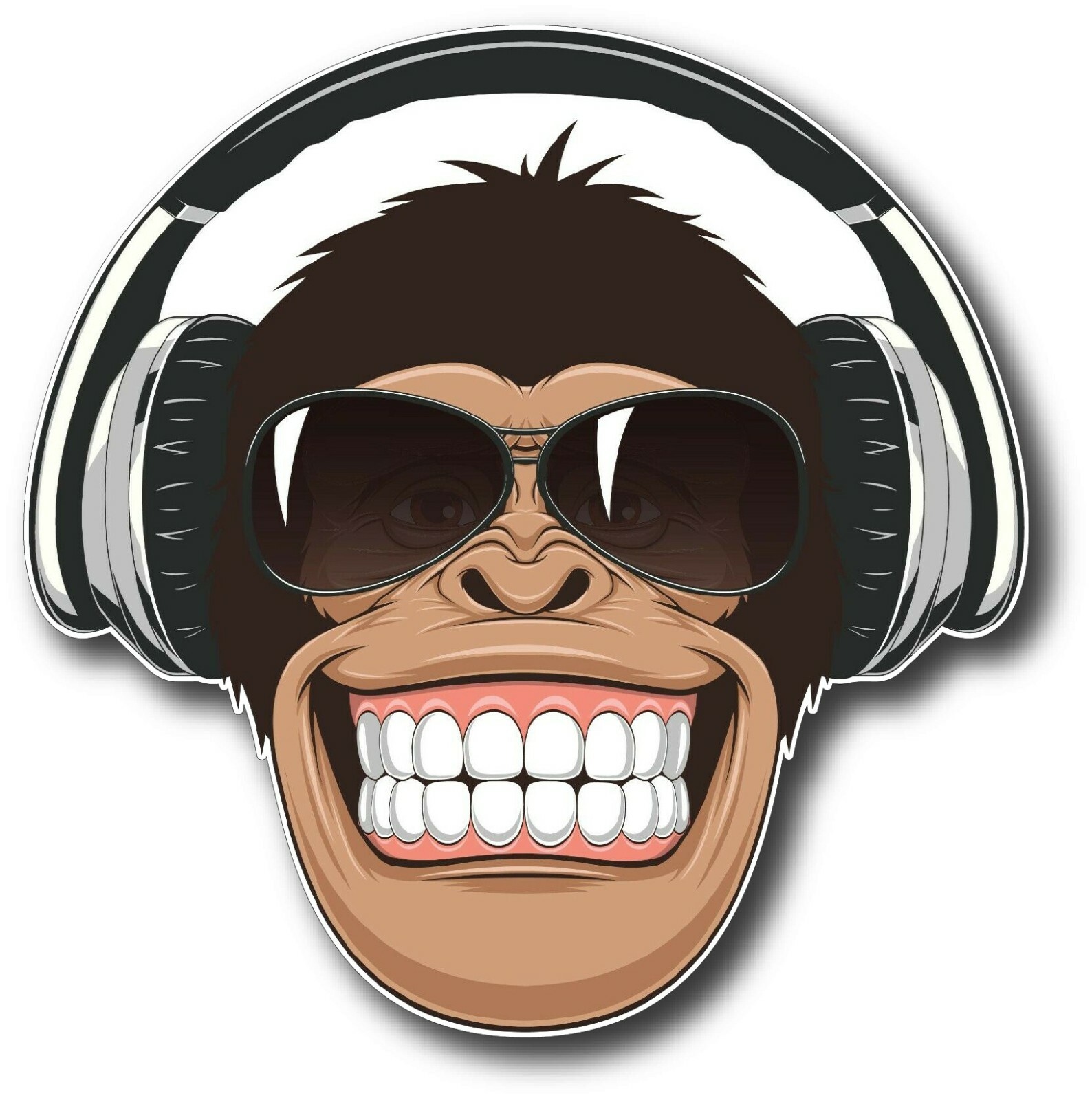 FUNNY MONKEY GLASSES DECAL STICKER 3M USA MADE TRUCK HELMET VEHICLE WINDOW WAL