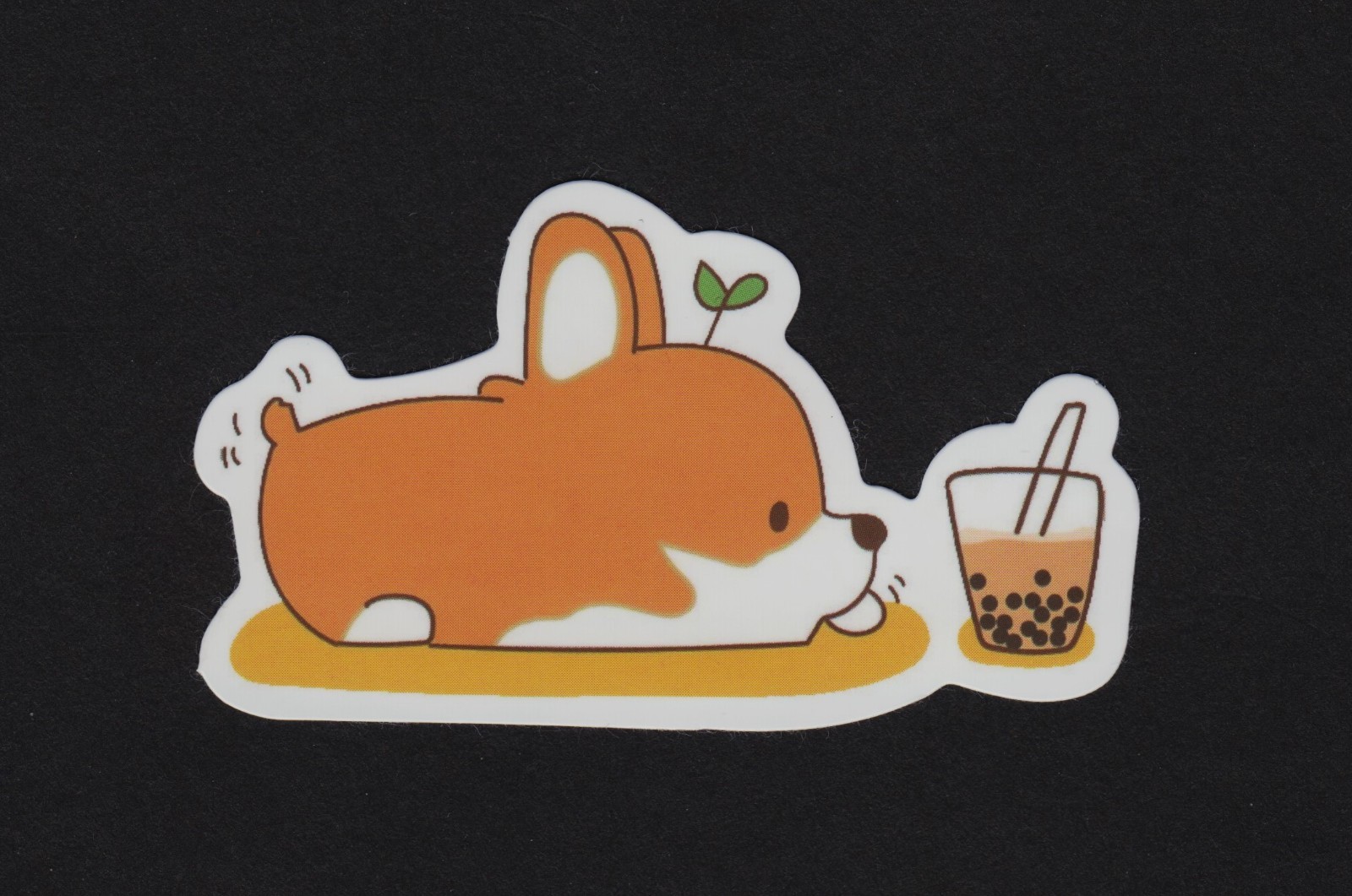CORGI LOVES BOBA Vinyl Decal Sticker
