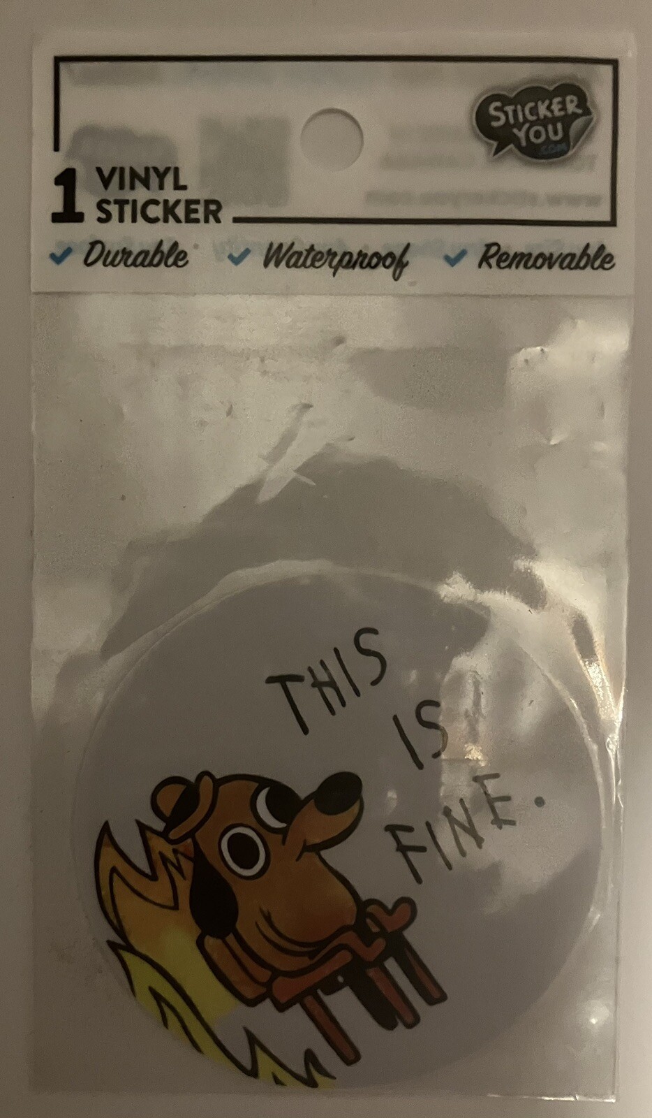 This Is Fine Vinyl Sticker StickerYou.com