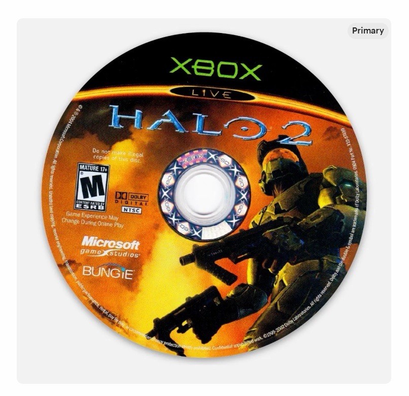 3” Halo 2 Disc Sticker Matte Finish Xbox Video games Dishwasher Safe