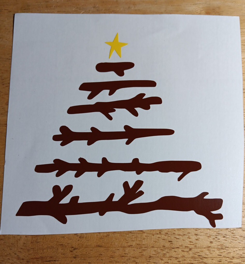 Wood Christmas Tree Decal