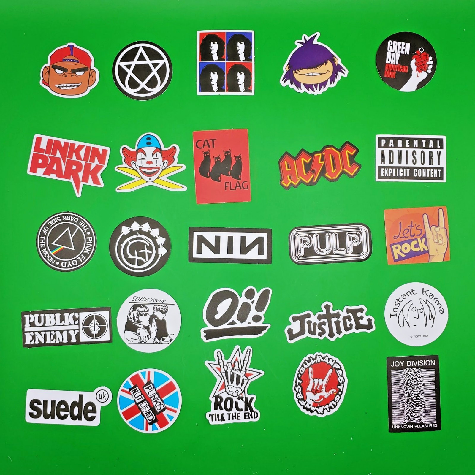 100 Pcs Classic Rock Band Sticker Pack Vinyl Decal Heavy Metal Grunge Aesthetic