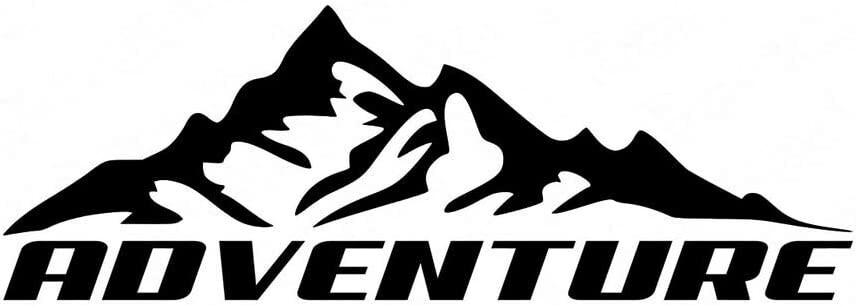 Mountain Adventure Two Pack 6″ Black Vinyl Decal Car Truck Windows Laptop Tablet