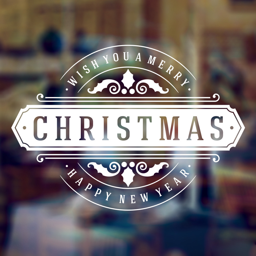 80cm Merry Christmas Home Shop Window Vinyl Decal Sticker Graphic Decorative