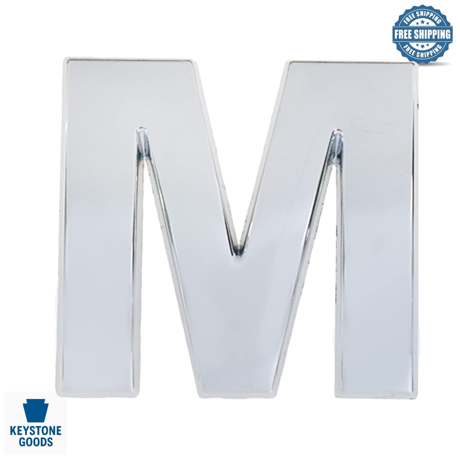 3D Chrome M Badge for Car – Zinc Alloy Emblem for Vehicle Customization