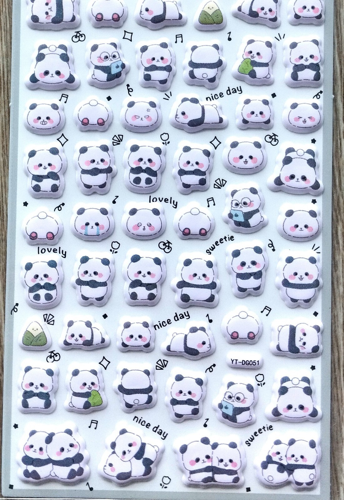 Cute Family Panda Friends PVC Puffy Sticker Animal Kawaii Lovely Kids Gift JAPAN
