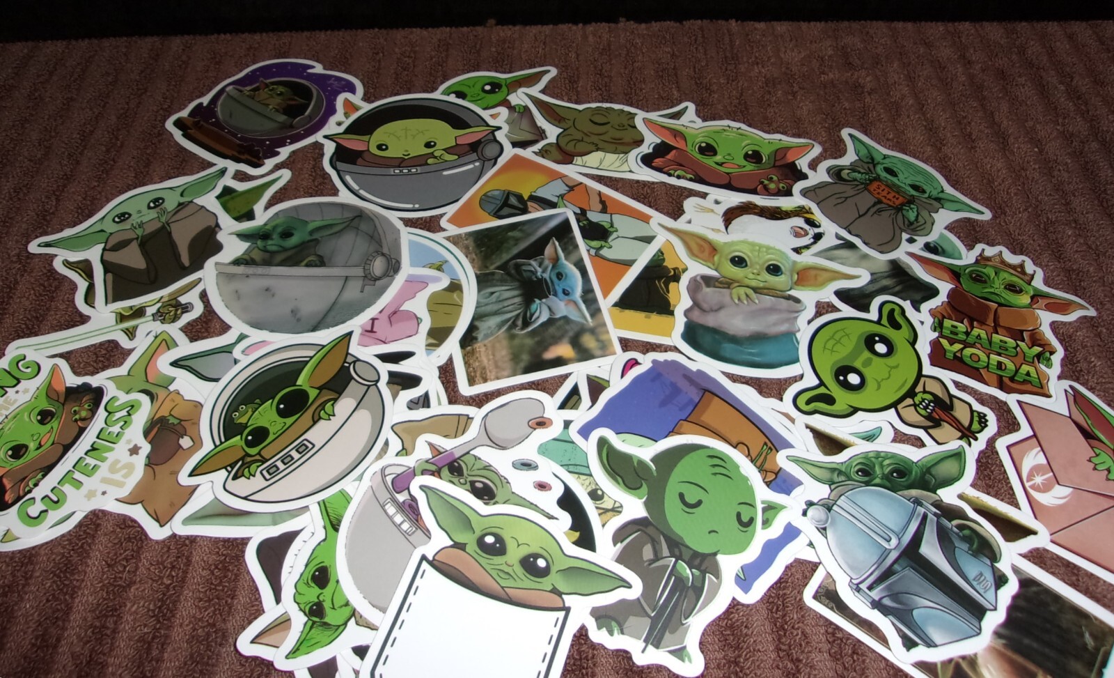 50 Pack Grogu Baby Yoda Stickers – Abt 2″ – USA Seller