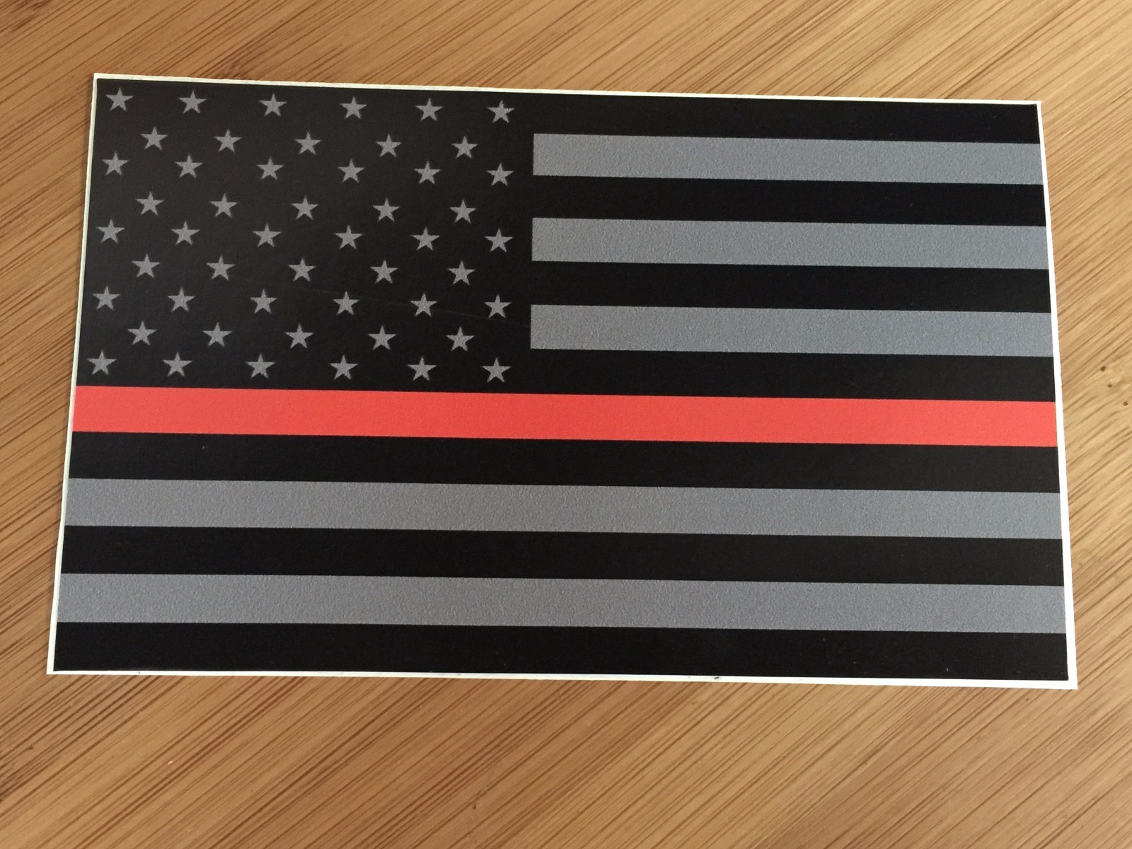 Thin Red Line subdued American Flag sticker decal Fire Department Hazmat Fireman