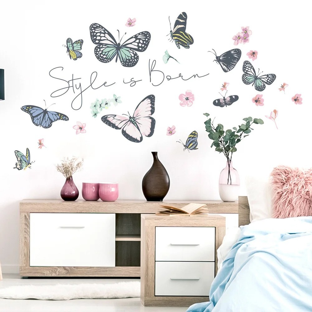 Removable Flower Butterfly Wall Sticker Decal Vinyl Mural Art Girls Home Decor