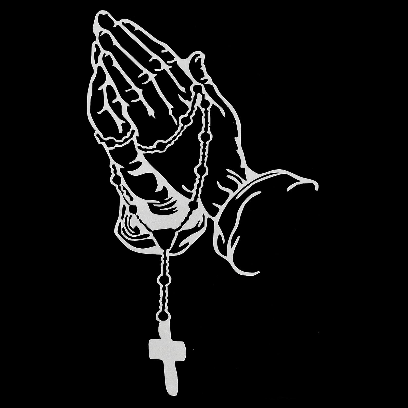 Personalized Waterproof Praying Hands Rosary Decals for Vehicles & Motorcycles
