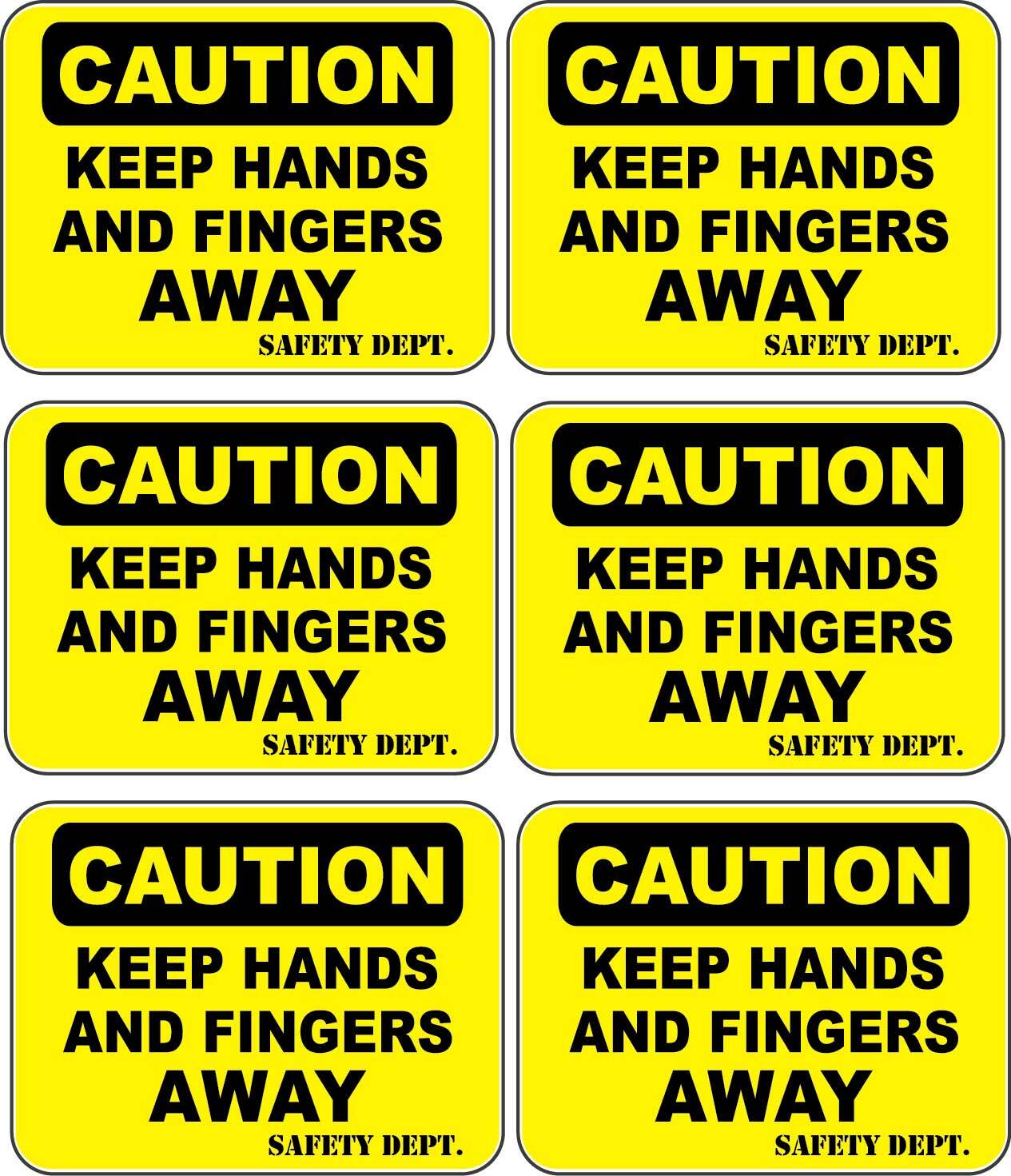Caution Keep Hands and Fingers Away OSHA Safety Decal Color OSHA Yellow p274