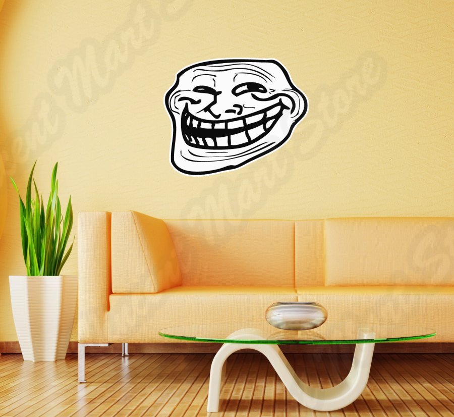 Internet Troll Face Trollface Trolling Wall Sticker Room Interior Decor 25″X20″