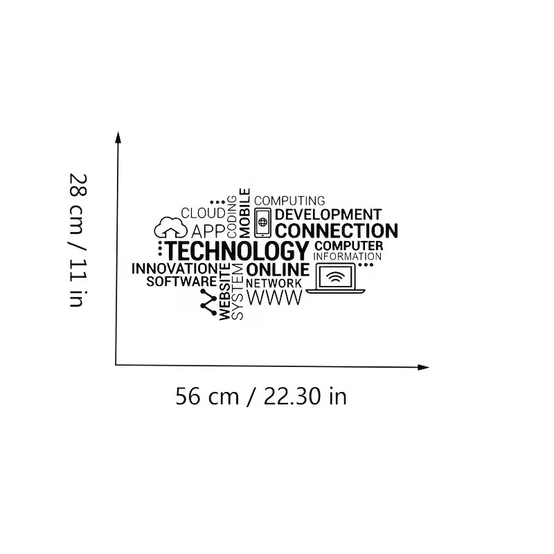 Wall Decals with Technology-Themed Words for an Innovative Office Atmosphere