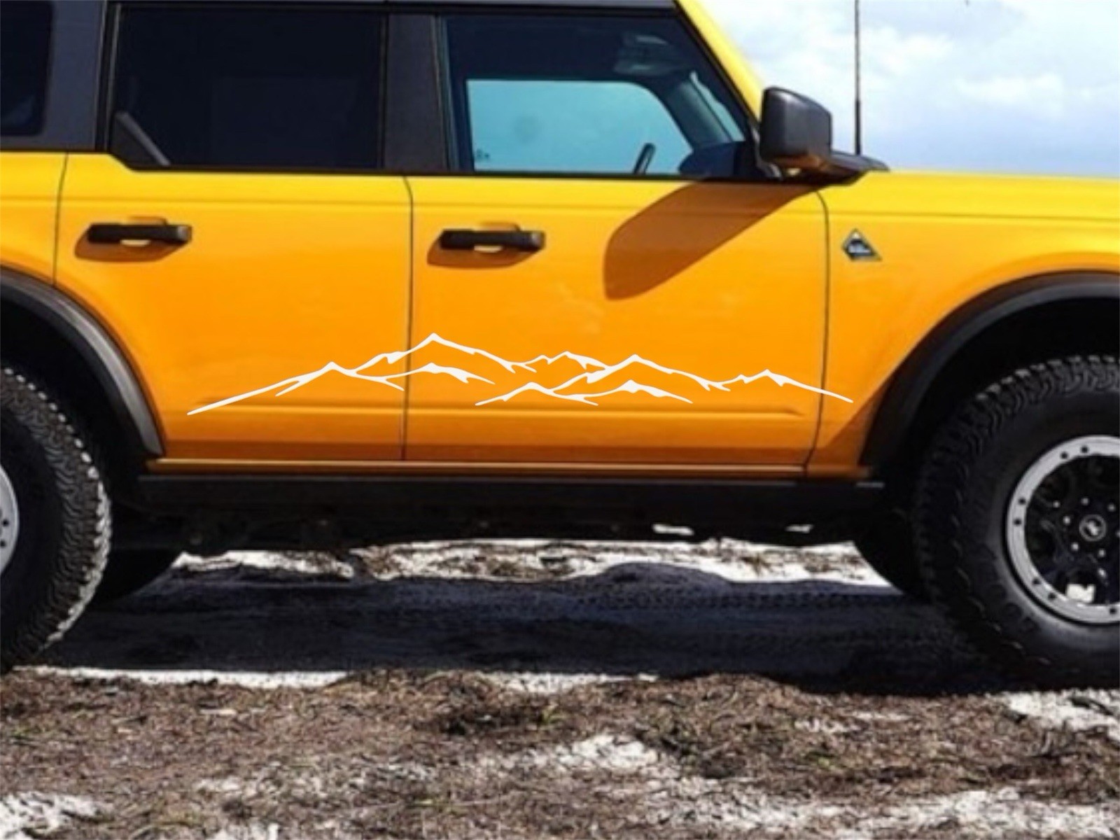 Mountain range scene large Vinyl Decal for Car Truck trailer Windows