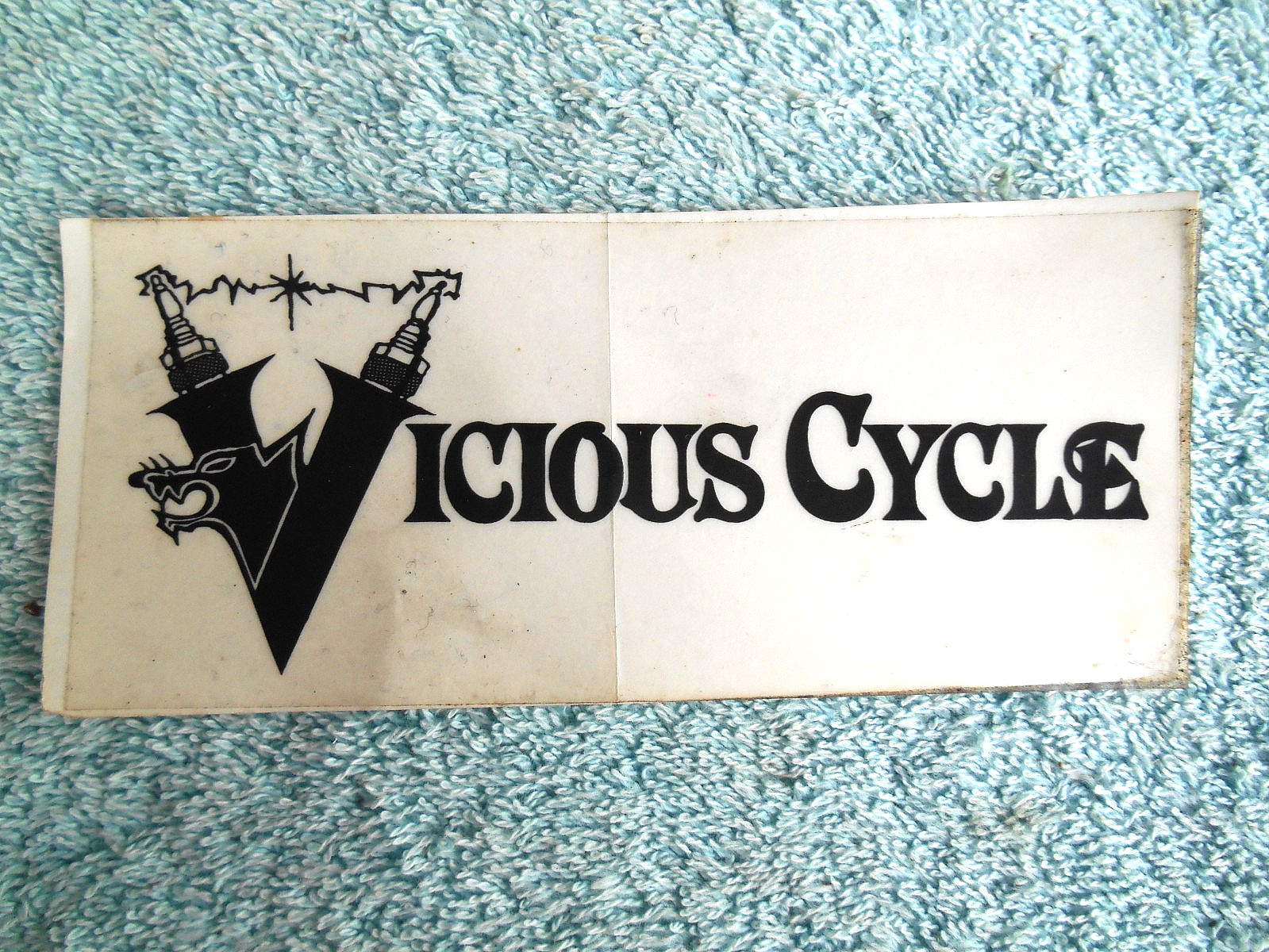 VICIOUS CYCLE CLEAR WINDOW DECAL STICKER 2″ X 5″